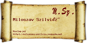Miloszav Szilvió névjegykártya
